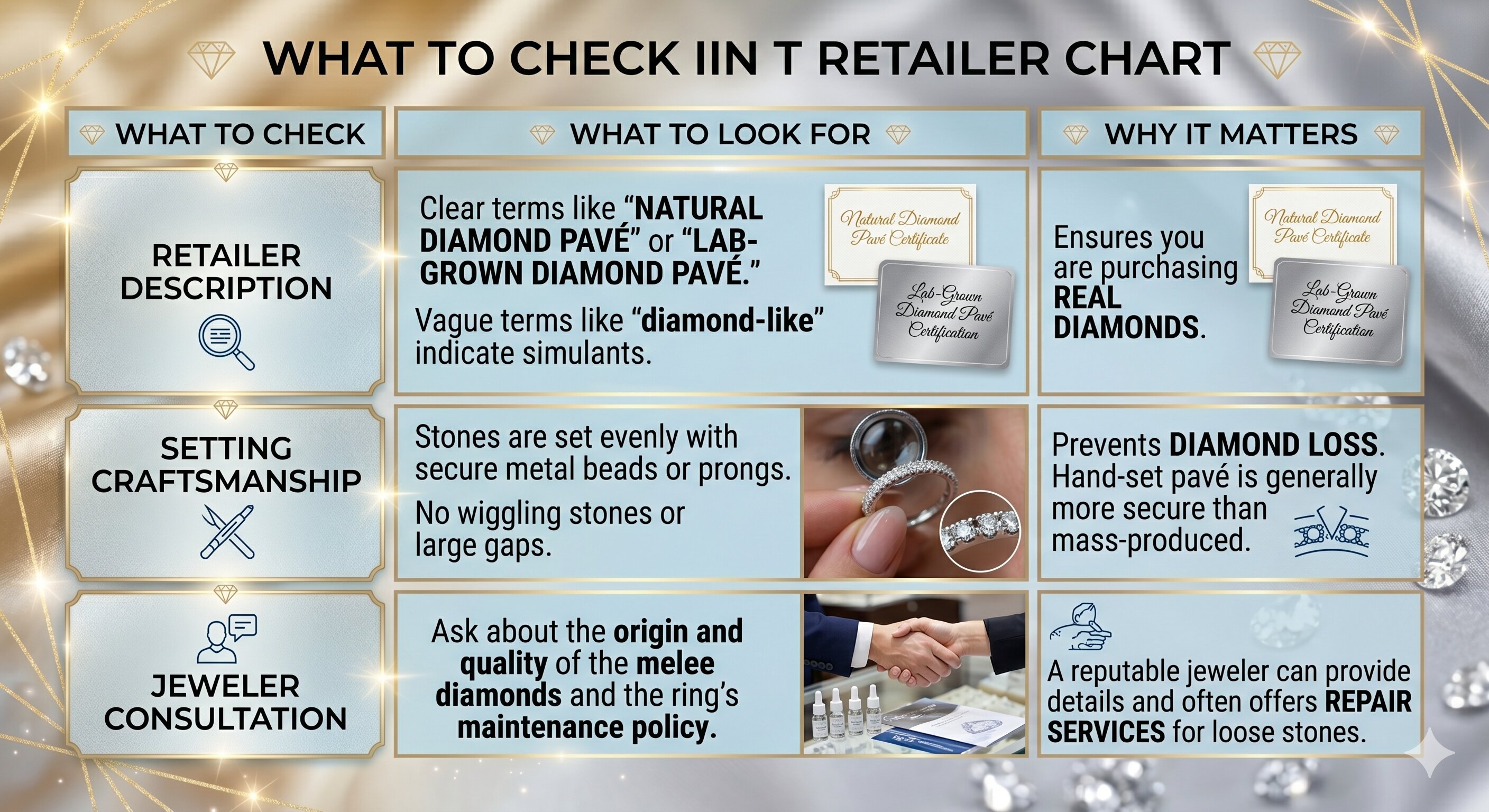 what to check in retailer chart